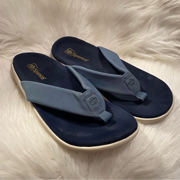 Spenco Sandals Women’s Size 12 D Flip Flops‎ Slip On Blue - Picture 1 of 8